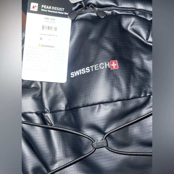 Swiss Tech Unisex Bungee 20 Liter Backpack for School or Work, Black - Picture 12 of 12